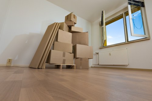 Moving van outside a property during removals in Harlington