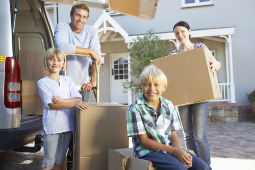 Household packing service in Harlington with labeled boxes