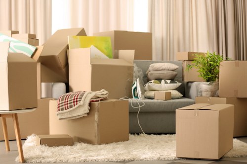 Office furniture and equipment ready for commercial removals in Harlington