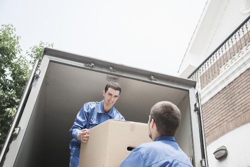 Packing materials and organized boxes used by Harlington packers